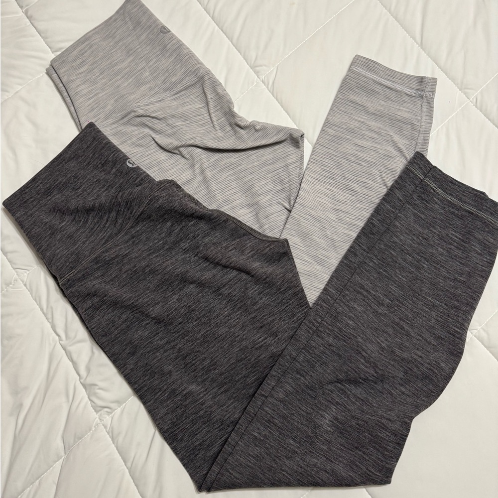 Gray and Dark Gray Lululemon Align Leggings Set